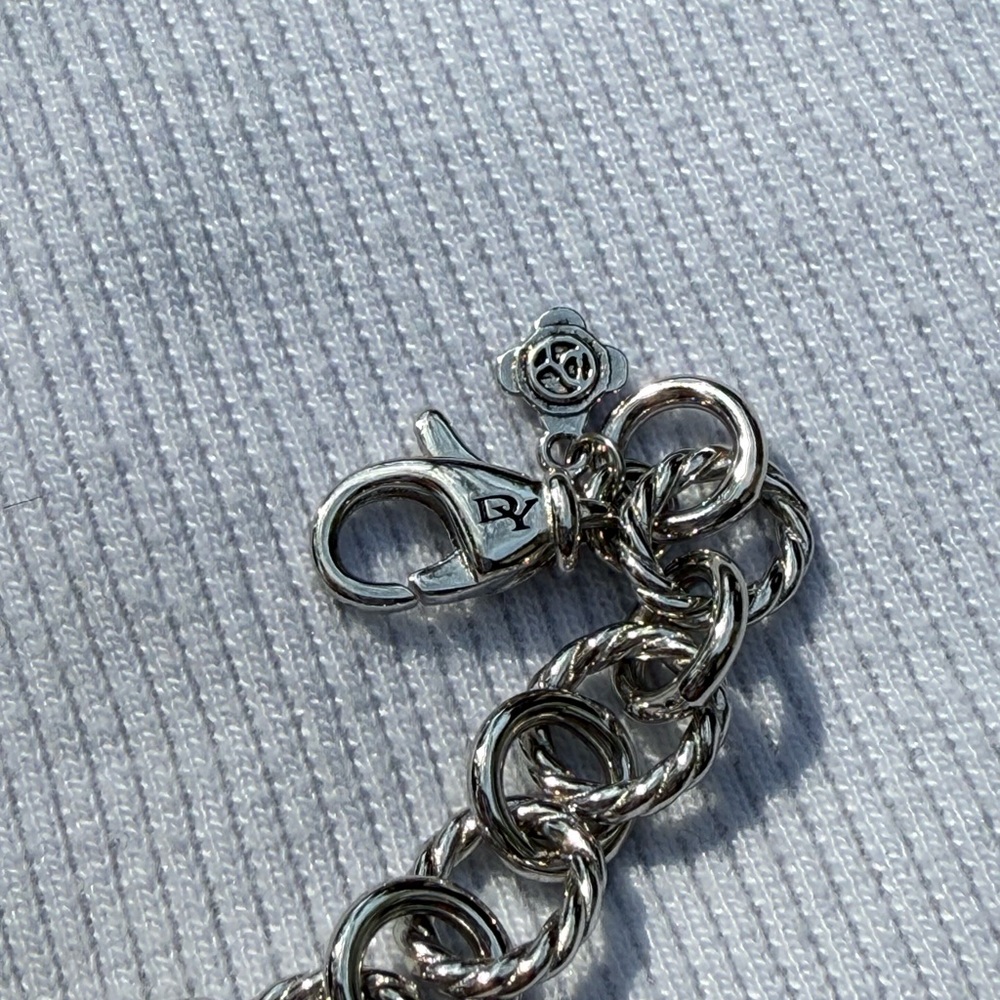 Cable cookie classic chain heart charm bracelet yellow gold and sterling sliver - Picture 7 of 7